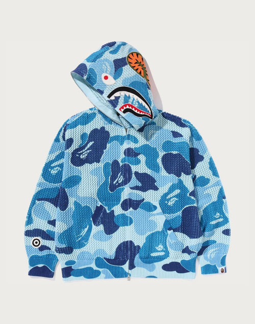 ABC CAMO CROCHET RELAXED FIT SHARK FULL ZIP HOODIE MENS