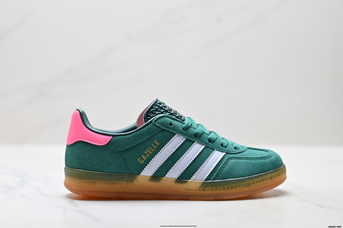 adidas x Gucci Gazelle Green Pink Sneakers