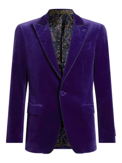ETRO single-breasted blazer with contrast lining