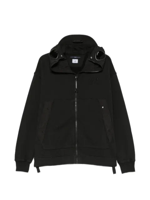 C.P. Company diagonal raised fleece mixed boxy hoodie