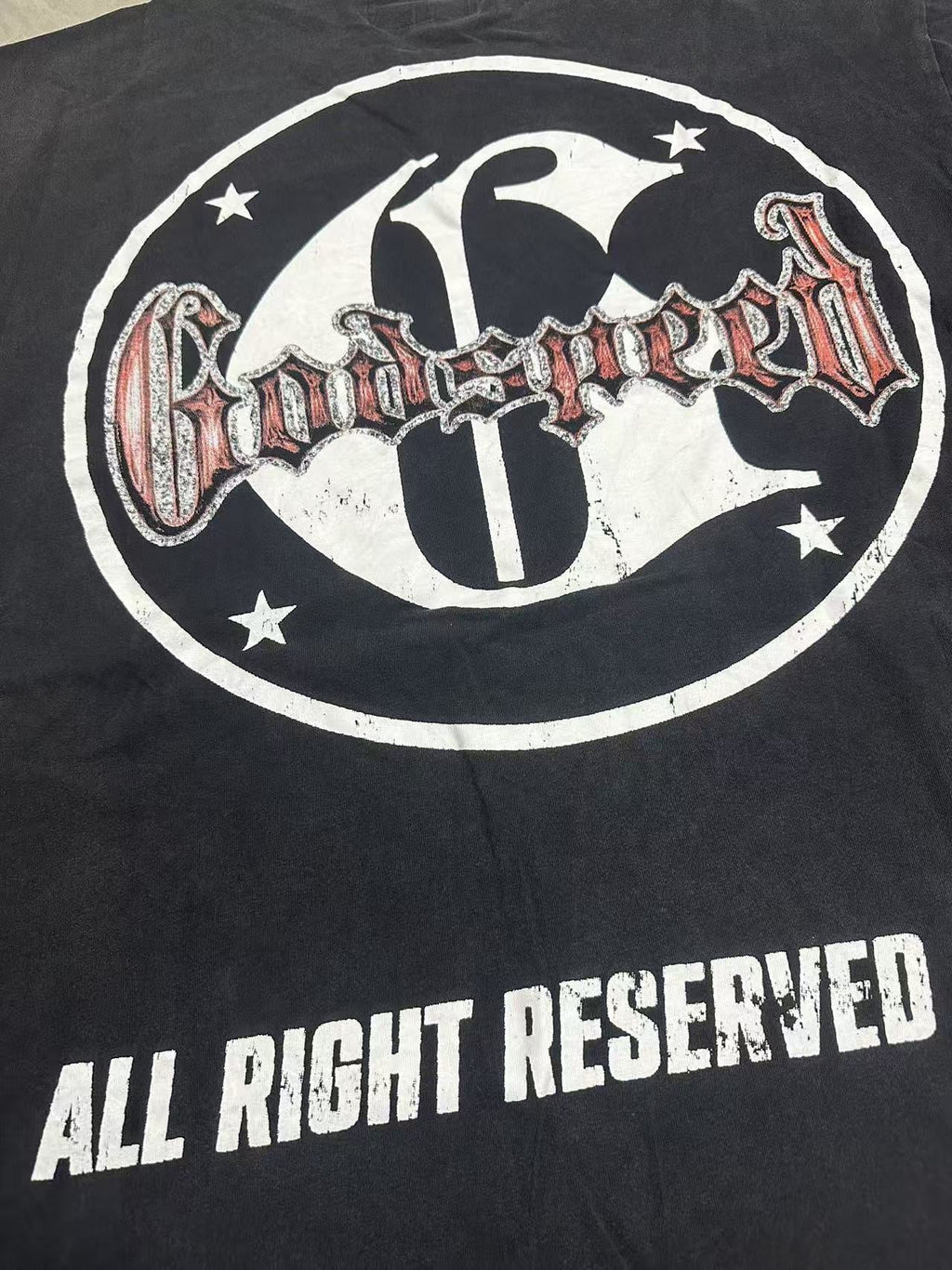 Godspeed Grim Reaper Graffiti Alley Vintage Short‑Sleeve Tee (Washed Black)