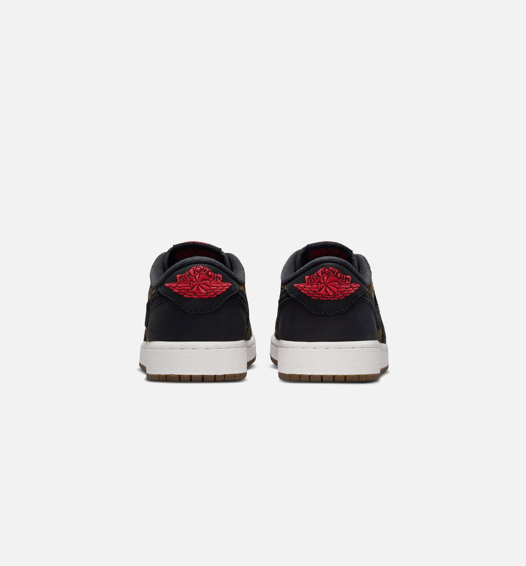 Air Jordan 1 Retro Low OG Laser Black And Varsity Red Big Kids' Sneakers - Black / Red / White