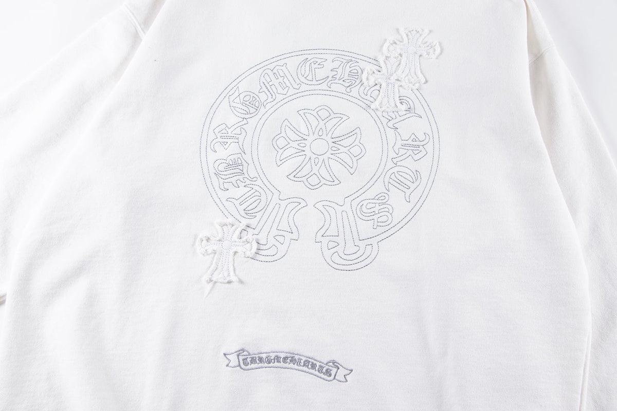 Chrome Hearts Rhinestone Horseshoe Applique Crewneck Sweatshirt