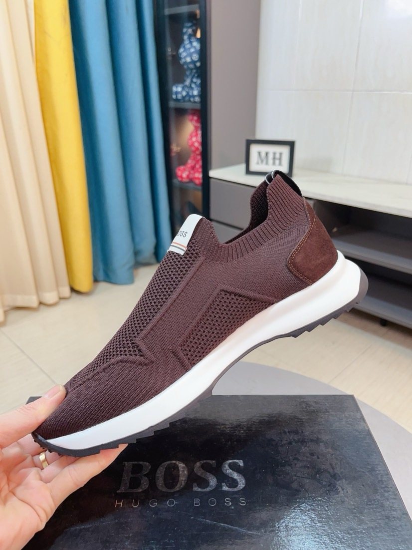 BOSS Knit-Look Slip-On Sneakers