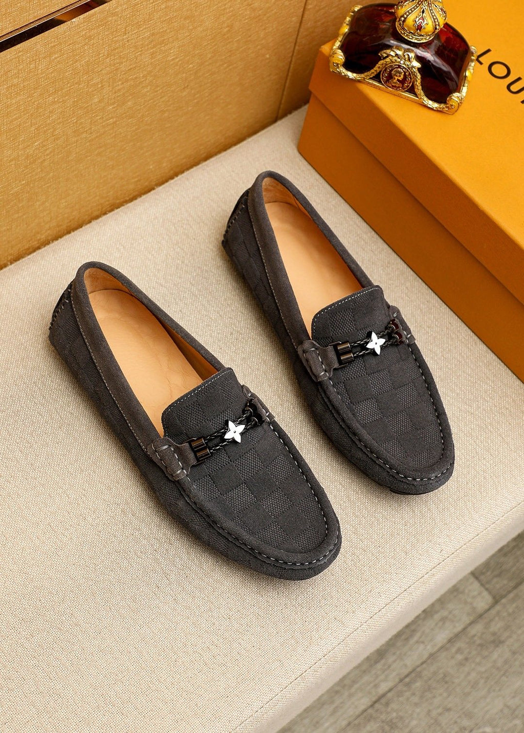 Louis Vuitton Check-Pattern Buckle Loafers